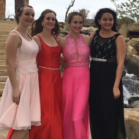 A pink bedazzled long prom dress - Picture 8 of 8